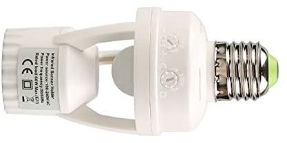 Douille Detecteur De Mouvement, Douille d'ampoule E27 avec Ampoule Detecteur De Mouvement E27 Délai de 10 à 300 Secondes 100-240 V Prise Detecteur De Mouvement,Éclairage intelligent pour la maison