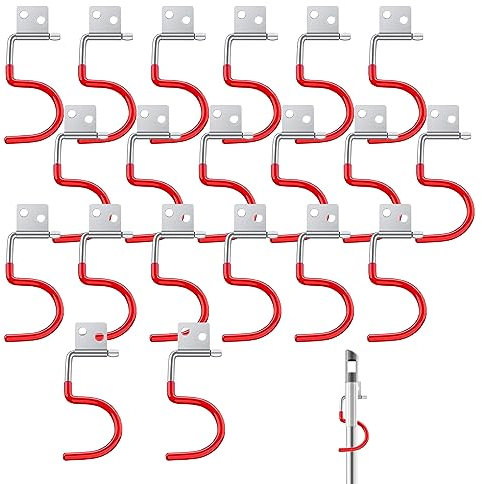 20 supporti per attrezzi da giardino, gancio per scopa, supporto per attrezzi, supporto da parete, in gomma antiscivolo, per scope, giardino, garage, cucina