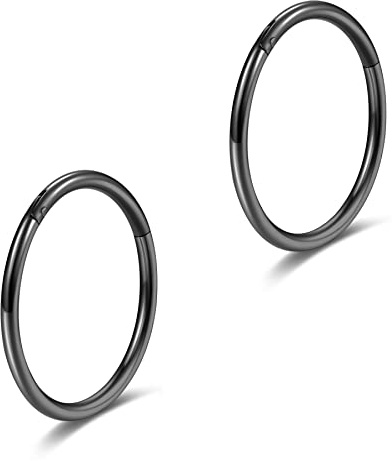 Lantine G23 Titan Nasenpiercing Hoops Clicker Septum Nasenring Set 6-14mm | Lantine 20g/18g/16g Titanium Segmentring Tragus Daith Conch Rook Piercing Lippenpiercing Ring Creolen Knorpel Ohrringe