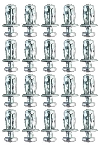 harayaa 20Pcs Petalo Vite Jack Dadi per Fissaggi Metallici Tassello di Espansione Tappo di Espansione Vite Ancoraggi per Installazione Tenda Installazione Lam, 4x25 mm