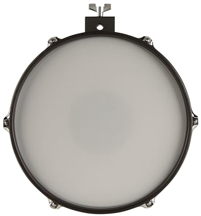 12 Dual Snare Pad für E-Drums, Weißes Mesh Head, Stereo Trigger, Kompatibel mit Fame Hybrid Pro & DD-ONE, Robust & Stimmbar, Passt auf Tom- & Snare-Ständer, 6,3mm Klinke