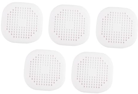 Hemobllo 5pcs Silicone Hair Catcher Strainer Anti-clogging Drain Filter for Kitchen and Bathroom Sinks Prevent Hair Blockages and Keep Drains Flowing Freely White