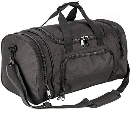 ZSearARMY Gym Duffel Bag für Herren Sport Duffel Bag mit Schuhfach, SCHWARZ - Modell A, Militär Seesack Turnbeutel Sport Duffel Bag