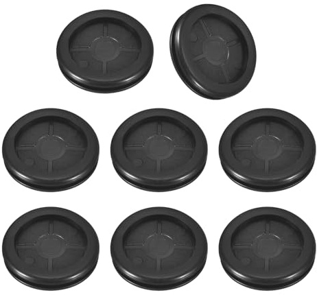 sourcing map 8Pcs Rubber Grommets 1-5/8 (42mm) Drill Hole, 1-2/4 (35mm) ID Double Sided Hole Plugs Ring Gasket for Firewall Cable Wire Protecting, Black
