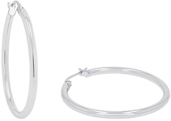 s.Oliver Creolen 925 Sterling Silber Damen Ohrschmuck, 3 cm, Silber, Kommt in Schmuck Geschenk Box, 2038988