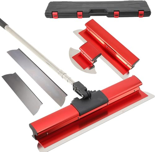 CDZHLTG Espátula Pladur Profesional Juego de Llana Alisar Paredes para Emplastecer, Combo de Cuchilla de Encintar Incluye Pértiga Extensible y Cuchilla de Repuesto, Hoja Desnatadora 25cm/ 40cm/ 60cm