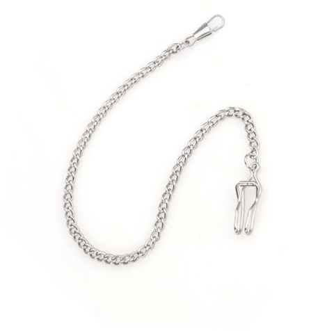 VALICLUD Silberne Taschenuhrkette aus Metall Versilbert mit Glänzender Oberfläche und Stabiler Verarbeitung für Taschenuhren