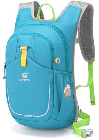 SKYSPER Kinderrucksack Wandern 15L Wanderrucksack Kinder Jungen & Mädchen für 6-10 Jährige komfortabler Rucksack mit Brustgurt
