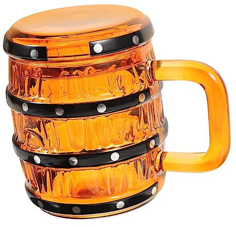 SOLUSTRE Retro Glasbierkrug Mit Deckel Dekorativer Getränkebecher Für Bier Saft Milch Vielseitig Einsetzbar Für Partys Festivals Heimküche Und Gastronomie