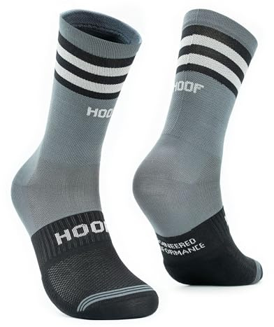 HOOF - Calzini Running Antivesciche - Calze Sportive Compressive e Traspiranti - Imbottitura Metatarso - Tecnologia Vaporfeel - Unisex - Elite Pro All Black - Size 44-47