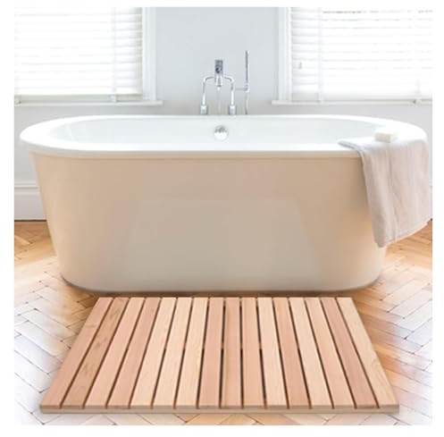 TAIPINGOZ Caillebotis de Douche Bois, Tapis de Bain antidérapant for Salle de Bain/Spa/Sauna/entrée, Grand Tapis de Sol intérieur/extérieur(40x70cm(15 3/4x27 1/2))