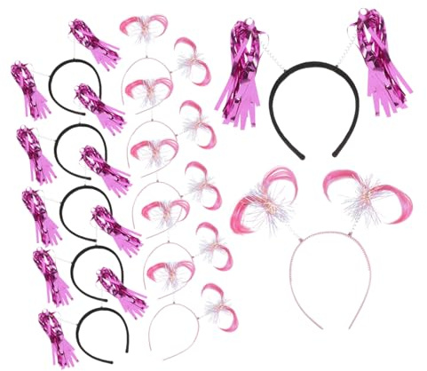 NIYANGLE 12stücke Karneval Kopfschmuck Haarband Karneval Pack Party Haarbänder Süße Haarbänder Lametta Kopfschmuck Cosplay Party Haare Dekorationen