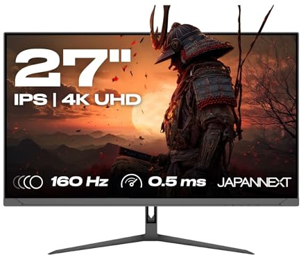 JAPANNEXT Ecran PC Gamer 27 4K (3840x2160) 160Hz 0.5ms | HDR | Inclinaison réglable Haut-parleurs intégrés | 100% sRGB G-Sync/FreeSync | JN-IPS27G1632UF
