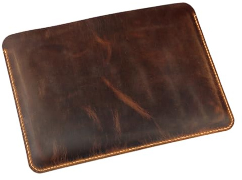 Leder Sleeve kompatibel mit MacBook Air 13/15, Pro 14/16 & Neo, Gravur | Vollnarbenleder MacBook Sleeve, kompatibel mit MacBook Air 13/15, Pro 14/16 & Neo, Vintage Leder, handgenäht, Wunschgravur