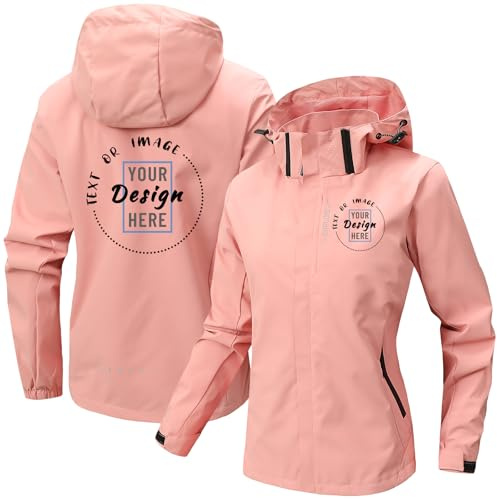 Nicevhljac Personalisierte Damen Softshelljacke Wasserdicht Winddicht Mantel Angepasst mit Textfoto Outdoor Regenmantel