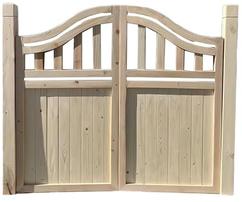Portail de clôture décorative en bois avec loquet, portes d'abri de jardin carbonisées vintage pour terrasse, pelouse et jardin – Taille parfaite 180 x 80 cm