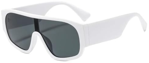 TNDVIC Sunglasses UV400 Protection | Oversized Leopard Punk Wide Legs | for Women Men Outdoor Sports & Driving(White)