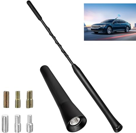 2 Pièces Mini Antenne Voiture Universelle, Antenne Voiture Courte Auto, d'antenne FM/AM Tige 23 cm et 6,5 cm, pour Réception Radio Améliorée, Facile à Installer, pour la Majorité des Véhicules