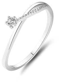 Epinki Gelbgold 18 Karat Pärchen Ringe Echt Gold, Zierlich Trauringe mit Diamant, Diamantring PT950 Platinum, Gr.47-65