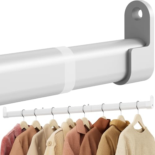 Mavivegue Kleiderstange Schrank, 42-100cm Oval Kleiderstange Ausziehbar | Kleiderstange Wandmontage 28mm für Schrank, Kleiderschrank, Waschküchen