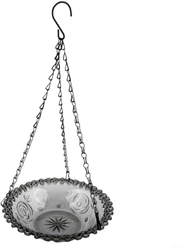 Hoppipola Fontaine d'extérieur à énergie solaire pour oiseaux, construction métallique, vasque spacieuse de 25 cm pour décoration de jardin, attire les oiseaux sauvages (gris)