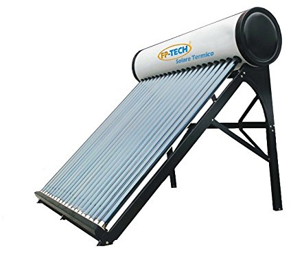 FP-TECH PANNELLO SOLARE TERMICO ACQUA CALDA ACCIAIO INOX TUBI SOTTOVUOTO CIRCOLAZIONE NATURALE - MOD. PRO (100 Litri - Professional)