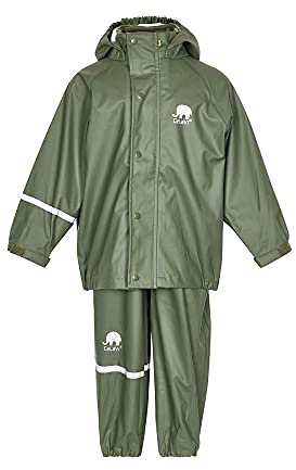Celavi Zweiteiliger Regenanzug in Vielen Farben Pantaloni Impermeabili, Verde (Grün (Army), 110 cm Bambino