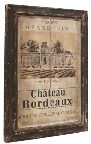 Loberon Bild Château Bordeaux, Dunkelbraun/beige | mit Antik-Finish, Wirkt Natürlich Gealtert, Charakterstarker Hingucker, Wanddekoration, Wohn-Accessoire, Polyresin