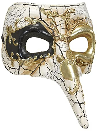 W WIDMANN MILANO Party Fashion - Venezianische Augenmaske Deluxe | Maske mit langer Nase für Karneval und Mottoparty