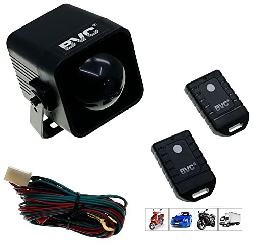 BVC JG-800 - Alarma para Coche y Moto - Alarma Universal Antirrobo Sirena con Mando a Distancia