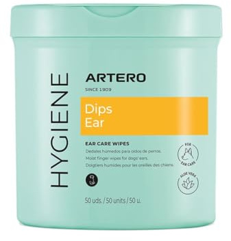 Artero Ear Dips. Dedales Limpiadores de Oído para Perros y Gatos - Higiene Fácil y Segura, Previene Infecciones y Malos Olores - Pack Portátil Ideal para Mascotas. 50 unidades.
