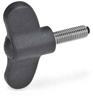 Flügelschraube mit Druckzapfen, Durchmesser 55mm, M8x20, schwarzgrau