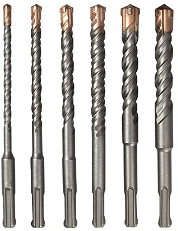 Meccion SDS Plus Hammerbohrer Professionell Betonbohrer mit 4 Hartmetall Schneiden, Ideal zum Bohren in Stein, Beton, Naturstein, Ziegelmauer (6PCS SET （160mm）)