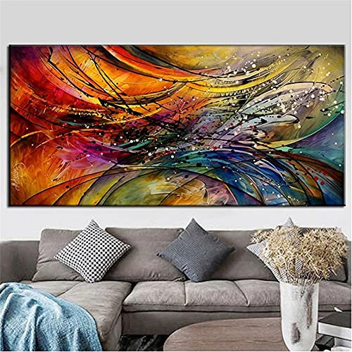 5D DIY Large Size Diamond Painting Malen Nach Zahlen Kits Mandala Zusammenfassung DIY Diamant malerei Sets,Full Drill, Stickerei Kreuzstich Diamant Kunst for Home Decoration 50x100cm Round Drill