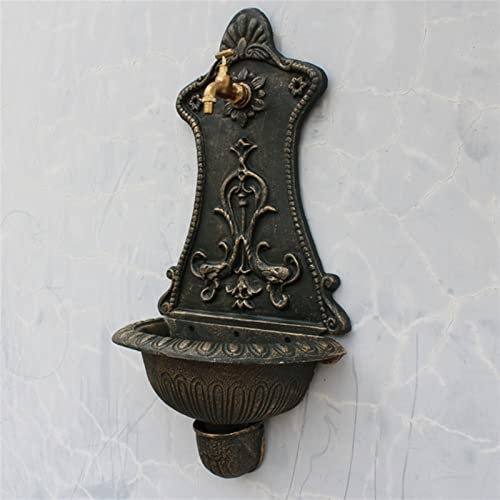 XXXXW Wandbrunnen Palast im europäischen Stil aristokratischer Gusseisenspüle Courtyard Waschbecken Hausmöbel Dekorative Wanddekoration Handwerk Metall Waschbecken Außenwaschbecken