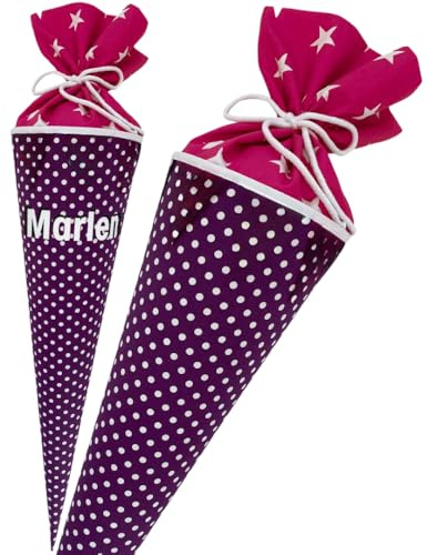 windeltou Hochwertige 70 cm Schultüte, Zuckertüte in LILA | Start deiner Kreativität | Ideal zur Gestaltung mit eigenen Plotter- oder Bügelbildern | normale Größe