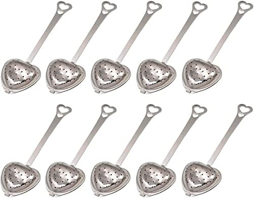 Sourcingmap Lot de 20 passoires à thé en acier inoxydable en forme de cœur