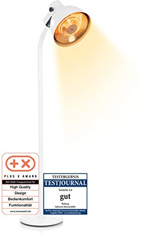 Hoberg Calentador infrarrojo con calentador de carbono, 2000 W, eléctrico, con 3 niveles de calefacción y mando a distancia, calentamiento rápido y calor dirigido, para interior y exterior,