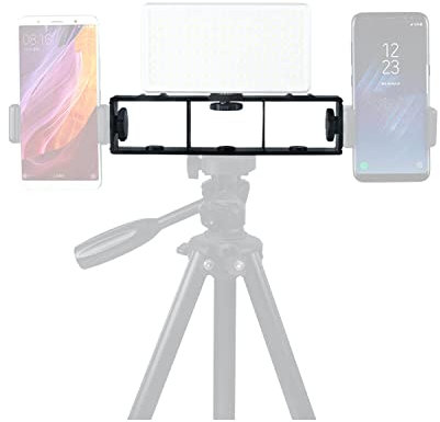 Instarter Rail de Fixation All Star Bracket - 203 x 80 x 25 mm / 3 kg Max. - avec 6 filetages, 3 vis, 2 Sabots Flash - pour Appareil Photo, éclairage LED, téléphone Portable, Microphone sur trépied