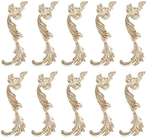 COTBY 10er-Pack 96 mm Lochmitte massiver Edelstahl,Griff mit antiken silbernen geschnitzten Küchenschrankbeschlägen/Kommode-Schubladengriffen