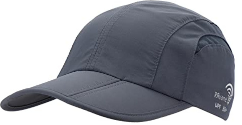 RRvane Folding UPF50+ Sun Protection Hat, Quick Dry Baseball Cap Portable Adjustable Outdoor Sports Hats for Men, Women (Dark Grey-B, Classic)