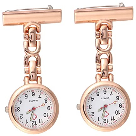 Mikikit 2 Stück Uhrenzeiger Für Silber Gesundheit Edelstahl Ärzte Arzt Brosche Krankenschwestern Uhr - Retro Geschenk Auf Krankenschwestern - X Mode Student Tasche Tragbar