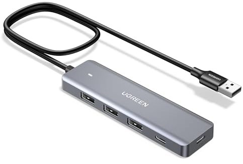 UGREEN Hub USB 3.0 Adaptador Multipuerto 5Gbps Ladron Concentrador para PC, iMac, Mac Mini, XPS 15, PS5 Compatible con Disco Duro, Ratón, Teclado, Stick, Impresora, 60CM
