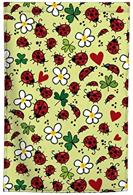 Bandiere da giardino Simpatiche rosse Bandiera da cortile premium Animale Fiori bianchi Foglie verdi Pittura Festa Bandiera Bandiera da esterno Fattoria Decor Portico di casa Ban