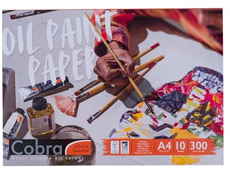 Cobra Paper - A4 Ölfarbe Papierblock - 300g - 10 Blatt - gratis FSC-zertifiziert