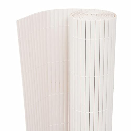 XIAOGUANG Gartenzaun Doppelseitig, Sichtschutz Zaun, ZaunsichtschutzB, Steckzaun, Garten Zaun,Teichzaun, Zaunelemente, Garden Fence, 90×500 cm Weiß