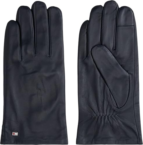 Tommy Hilfiger Herren Handschuhe Essential Flag aus Leder, Blau (Space Blue), L-XL