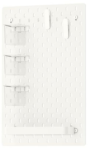 SKÅDIS Combinación de tablero perforado, 36 x 56 cm, blanco
