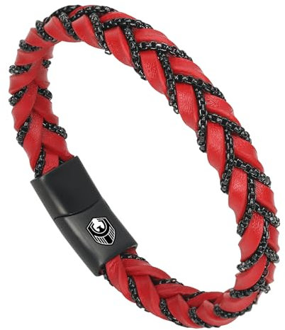 SHIEAGLELD Herren Armband, Handgewebtes Mehrschichtiges Lederarmband für Herren, Herren Armband Edelstahl, Tolle Geschenkidee für Männer, Kommt in Schmuck Geschenk Box