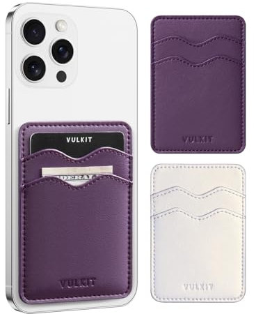 VULKIT 2Pcs Card Holder for Phone Slim Crad Wallet Credit Card Holders RFID Blocking Stick On Phone Case Leather Adhesive Card Holders Back of Smartphone